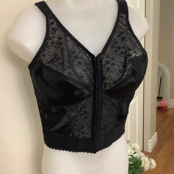 Exquisite long-line black lace bra 40DD - Picture 3 of 10